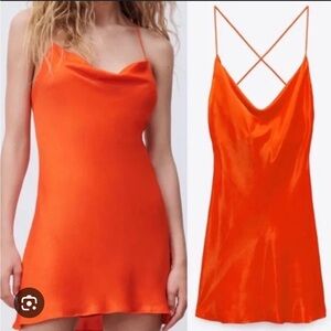 ZARA Satin Slip Mini Dress- SZ S